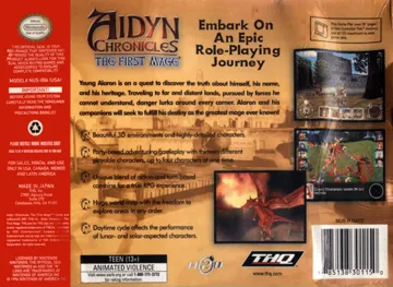 Aidyn Chronicles - The First Mage (USA) (Beta) (2000-02-10) box cover back